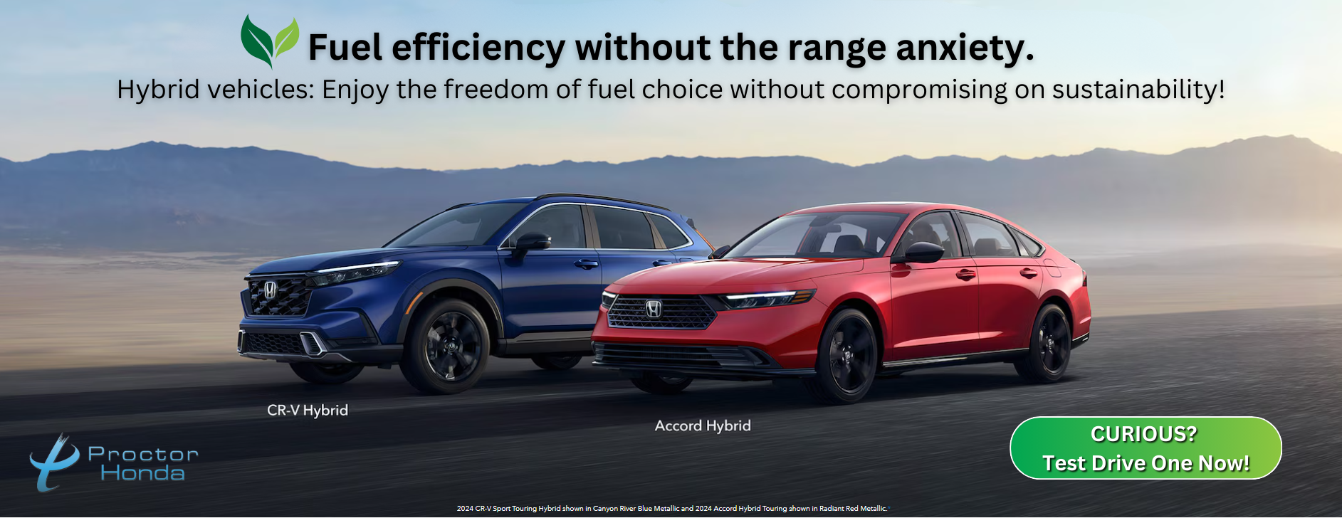 Honda Hybrids Banner - Fuel efficiency without the range anxiety